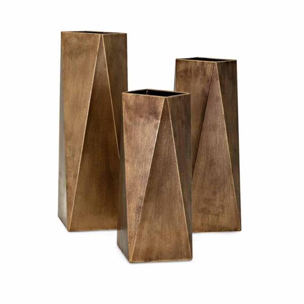 IMAX Contempo Bronze Metal Vases (Set of 3)