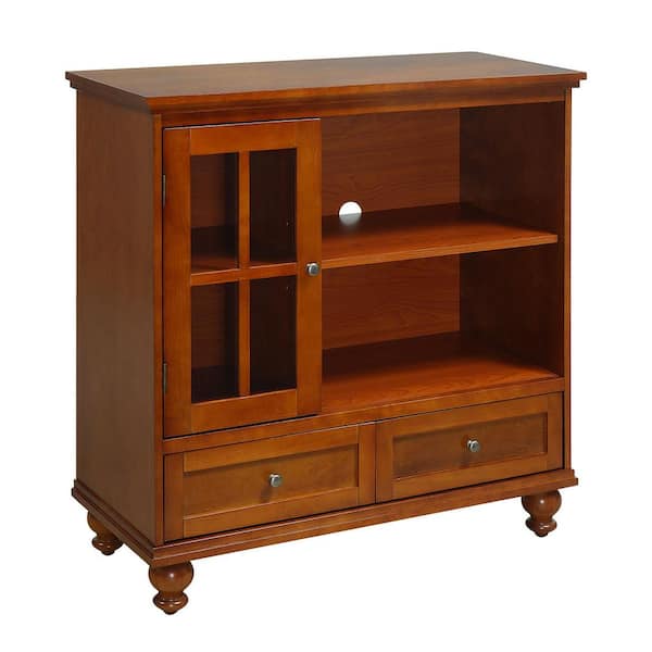 Convenience Concepts Tahoe 36 in. Cherry Highboy TV Stand Fits up to 40 in TV with Cabinet and Drawers
