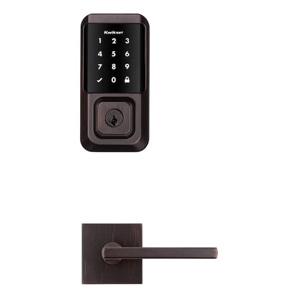 Kwikset HALO Venetian Bronze Keypad Electronic Smart Lock Deadbolt feat SmartKey Security, Touchscreen and Wi-Fi w/Halifax lever