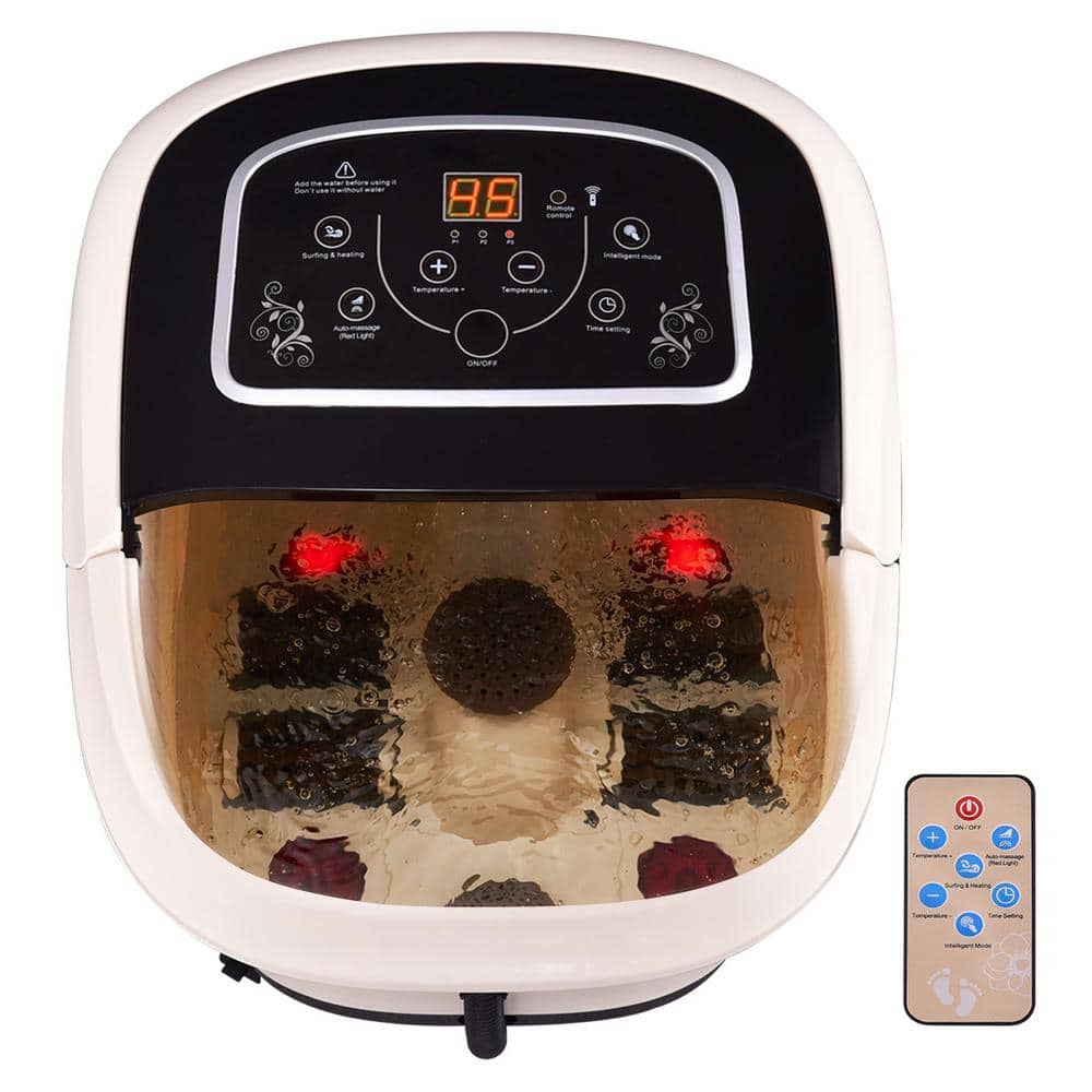 Costway All-In-One Foot outlet Spa Bath Massager Tem/Time Set Heat Bubble Vibration W/4