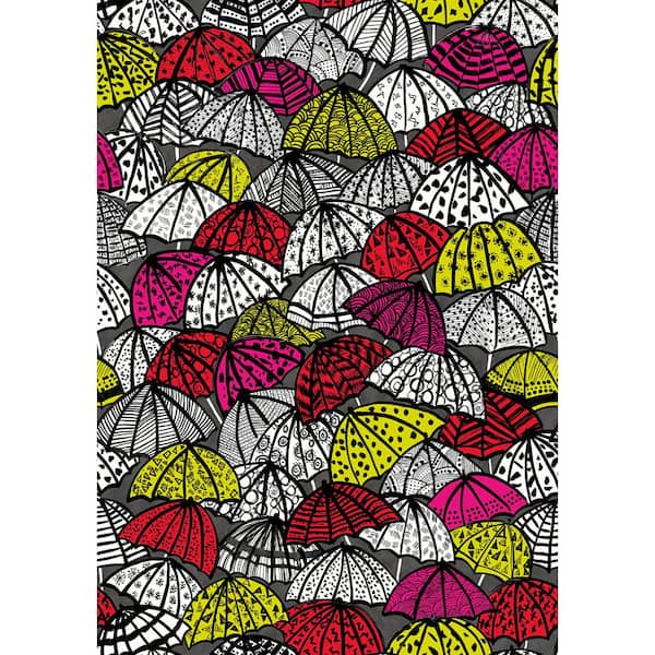 OhPopsi Dara Red Jolly Brollies Wallpaper Sample