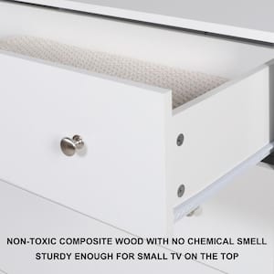 Oversized 5-Drawer White Dressers Chest of Drawers with 2 Large Drawers 48.3 in. H x 31.5 in. W x 15.7 in. D