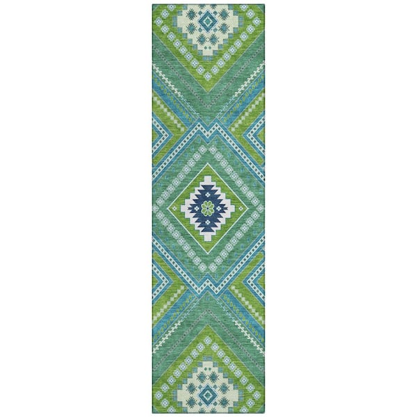 Addison Rugs Chantille Machine Washable Indoor/Outdoor Abstract ACN1010 Lime 2 ft. 3 in. x 7 ft. 6 in. Area Rug