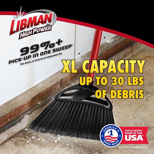 11 in. High Power Indoor/Outdoor Angle Broom with Steel Handle (2-Pack)