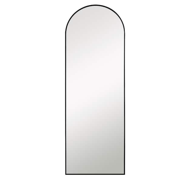 NEUTYPE 39 in. W x 71 in. H Modern Arch Metal Framed Black Full Length Floor Mirror Standing Mirror
