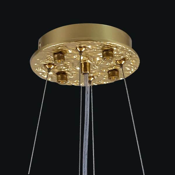 PUYRNF 40 in. 14-Light Dimmable Gold Tree Branch Chandelier