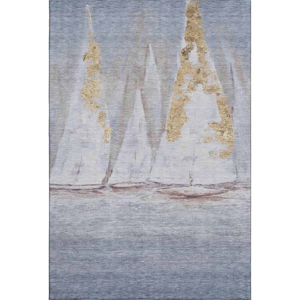 Mayfield Premium Machine Washable Abstract AMF2084 Blue 8 ft. x 10 ft. Area Rug price history on PriceWatchPro