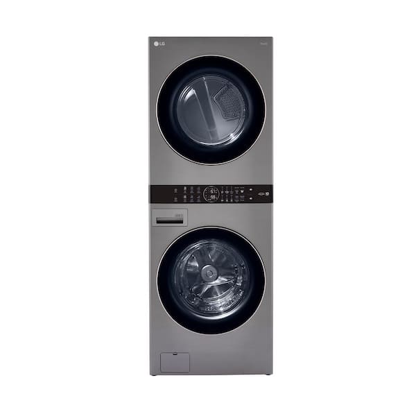 WashTower Stacked SMART Laundry Center 4.5 Cu.Ft. Front Load Washer & 7.4 Cu.Ft. Electric Dryer in Graphite Steel