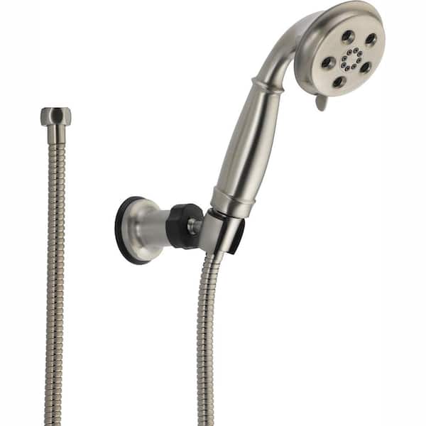 Delta 3-Spray Patterns 1.75 GPM 3.34 in. Wall Mount Handheld Shower Head with H2Okinetic in Stainless
