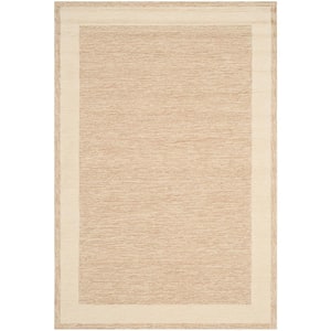Easy Care Natural 4 ft. x 6 ft. Border Area Rug