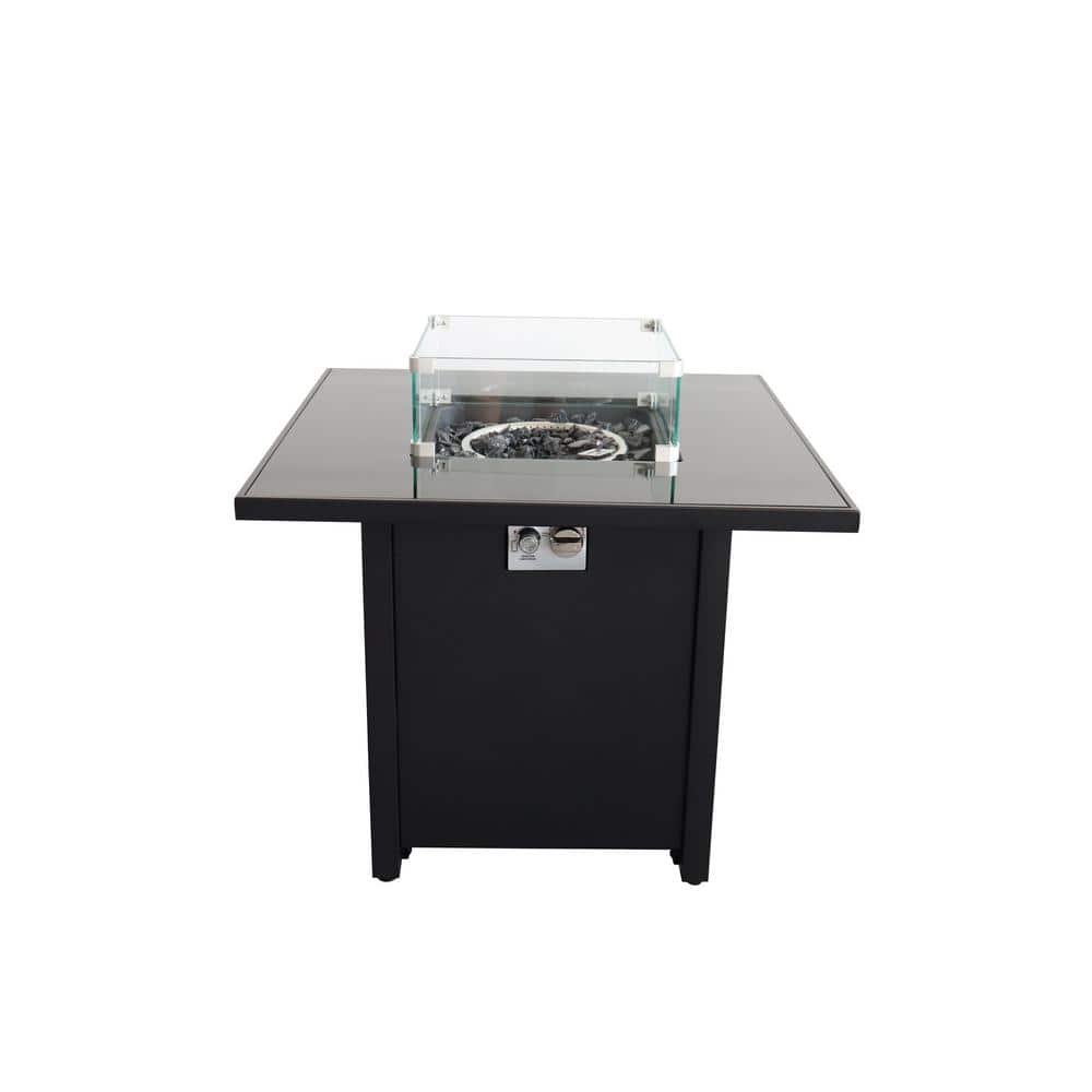 40,000 BTU 30 in. Square Steel Outdoor Propane Gas Fire Pit Table in Black price history on PriceWatchPro