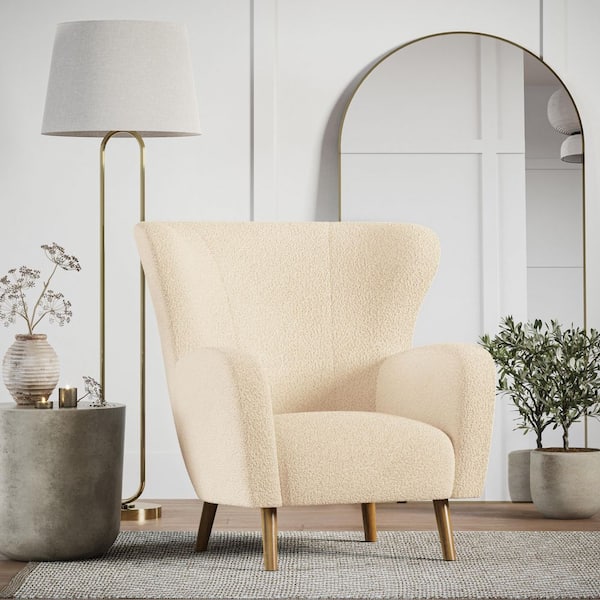 CorLiving Gianna Cream Boucle Wing Accent ChairGianna Cream Boucle Accent Chair