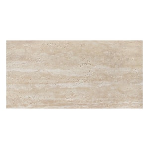White MCM 12 in. x 24 in. Travertine Natural Clay Stone Looks Floor and Wall Tile For Indoor Outdoor (20 sq. ft./Case)