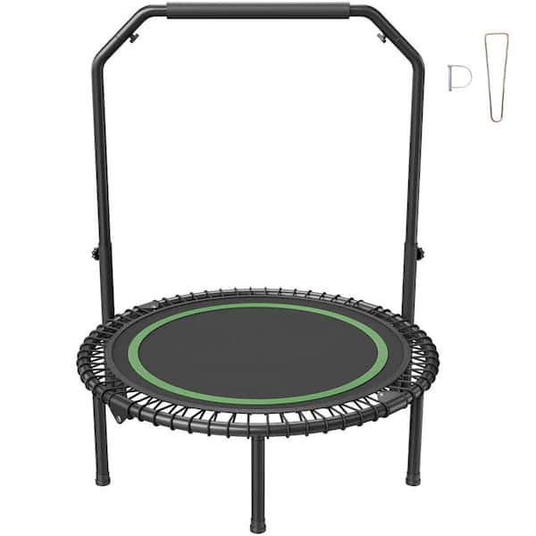 Foldable Mini Trampoline 40 in. Fitness Rebounder Max Load 330 lbs. Stable and Quiet Trampoline with 4 Level Height