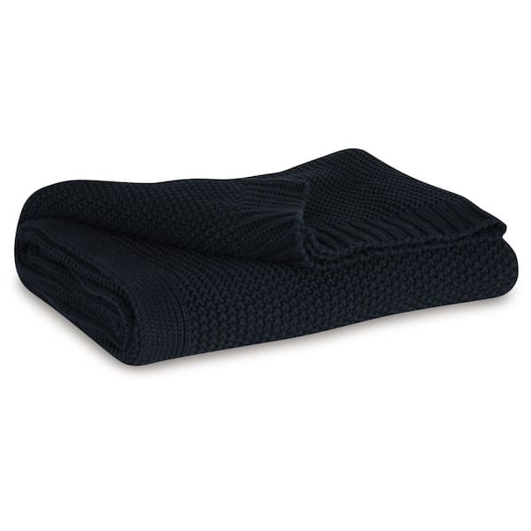 Gayelery Black Solid Cotton Throw Blanket