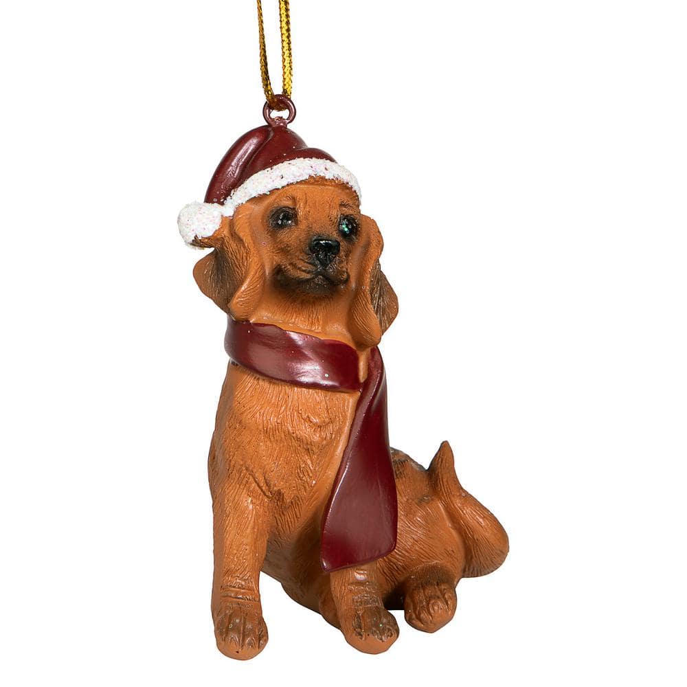 Design Toscano 3.5 in. Dachshund Holiday Dog Ornament Sculpture