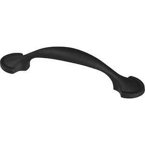 Liberty Half Round Foot 3 in. (76 mm) Matte Black Cabinet Drawer Pull