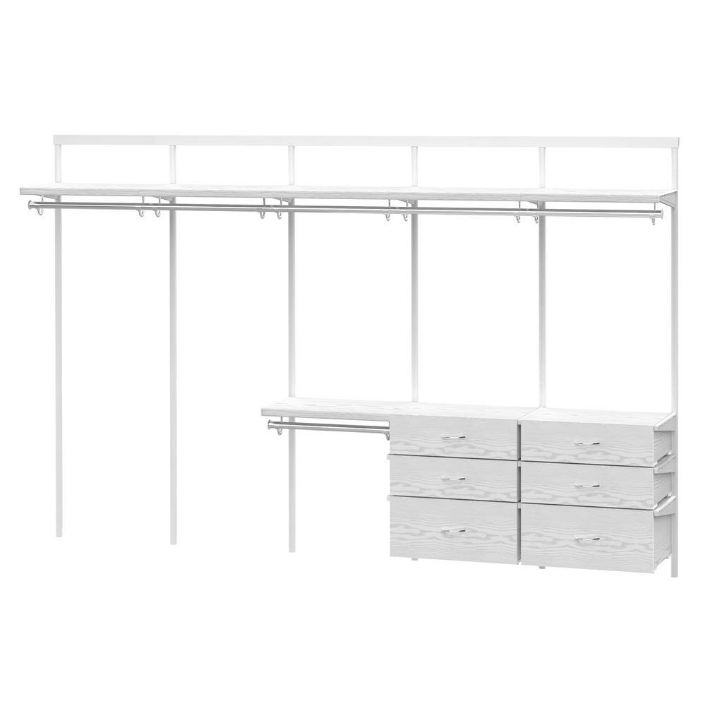 Everbilt Genevieve 10 ft. White Adjustable Closet Organizer 2 Long, 2
