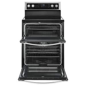 6.7 cu. ft. 5 Burner Element Double Oven Electric Range with True Convection in Stainless Steel
