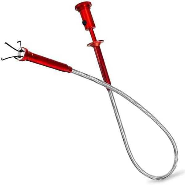 28 in. Magnetic Flexible Claw Grabber Pick-Up Tool with LED Light 4 Finger Retrieval Gadget for Tight Spaces