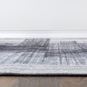 Contemporary Distressed Design Gray 2 ft. x 7 ft. Area Rug