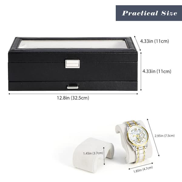 12 shops Slots Watch Organizer Jewelry Display Case Organizer with Jewelry Drawer