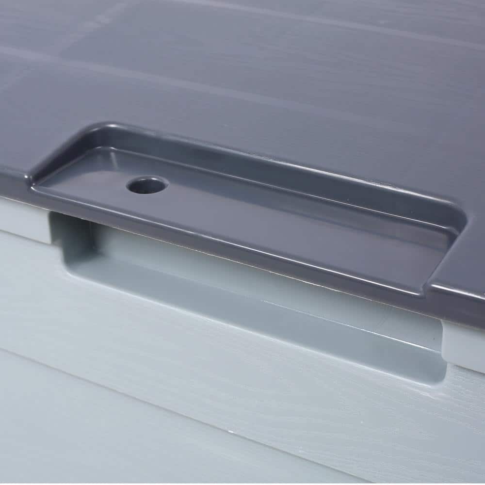 Gray 75 Gallon Plastic Deck Storage Box with Wheels