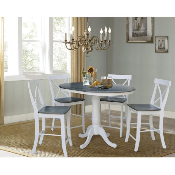 White and gray online counter height dining set