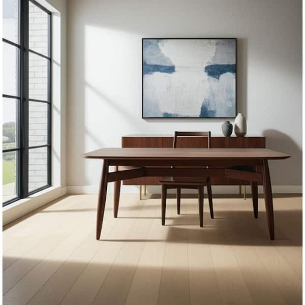 Espresso Wood 78.00 in. 4 Leg Base Dining Table Seats 6