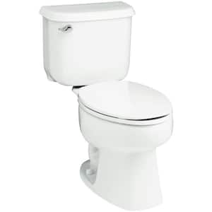 Windham 10 in. Rough-In 2-Piece 1.6 GPF Single Flush Elongated Toilet in White