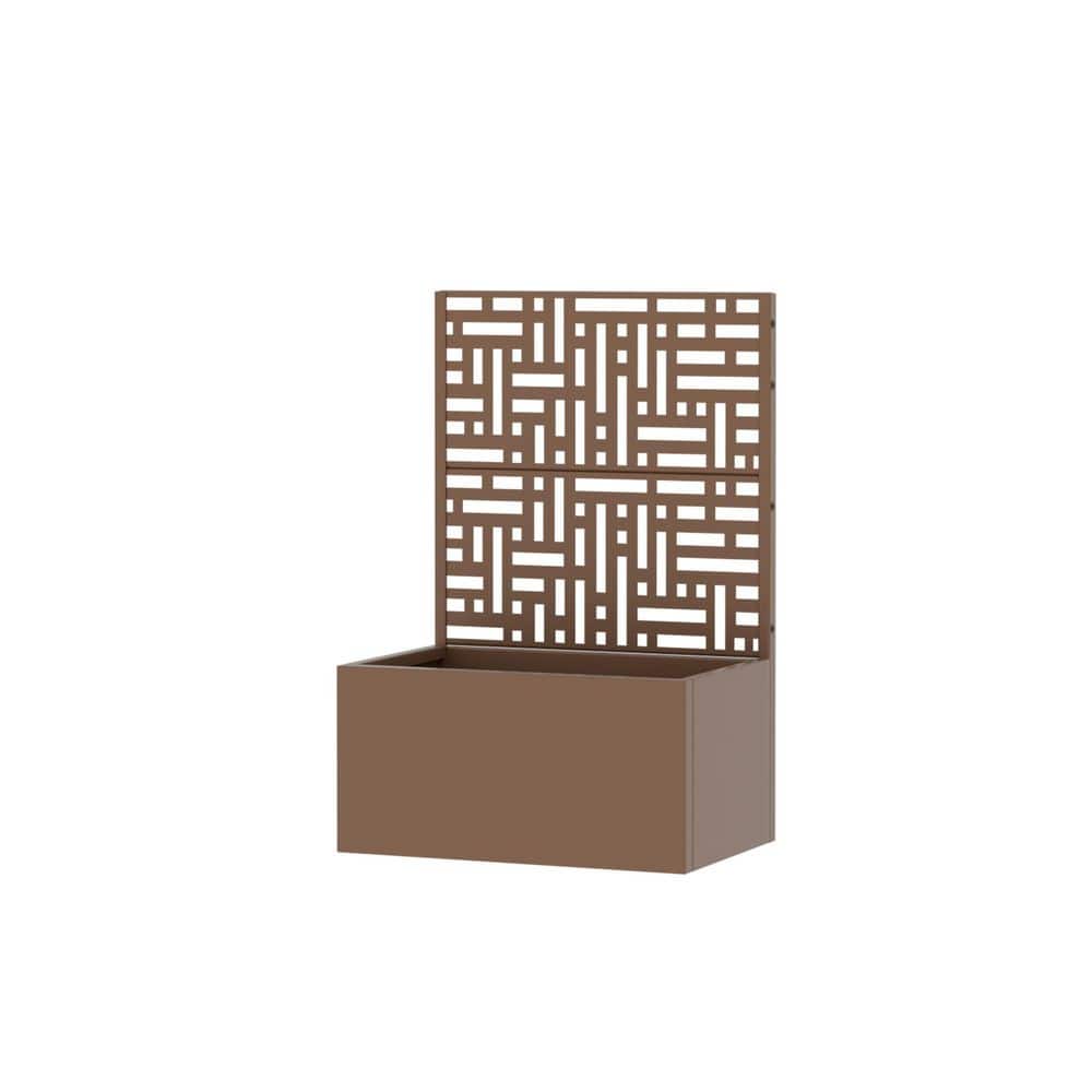 47 in. H x 24 in. W Metal Brown Rectangle Pots and Planter Raised Box with Trellis for Vine Climbing Plants price history on PriceWatchPro