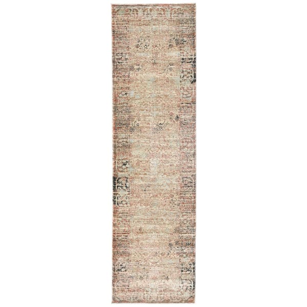 Seriate Beige 2 ft. x 8 ft. Traditional Vintage Area Rug