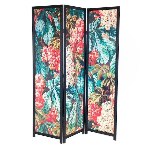 A & B Home 70.9 in. Black 3-Panel Room Divider