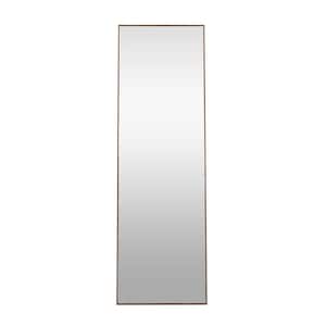 17 in. W x 60 in. H Rectangular Wood Framed Wall Bathroom Vanity Mirror in Brown