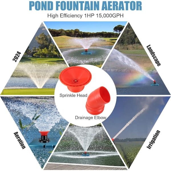 Phewnyzo Floating Pond Fountain Aerator 1 HP 750 W 110 V