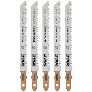 4 in. 10 TPI T-Shank Wood Cutting Jig Saw Blade (5-Pack)