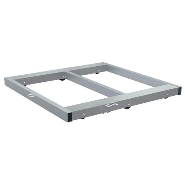 Vestil 42 in. x 44 in. 4,000 lbs. Capacity Silver Aluminum Pallet Dolly with Tilt and Floor Lock