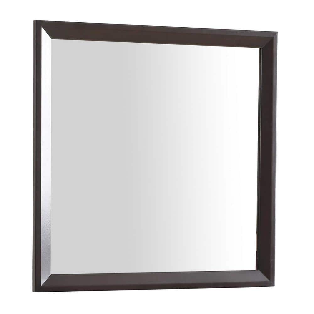 Classic Square 36"x36" Silver Wood Framed Dresser Mirror