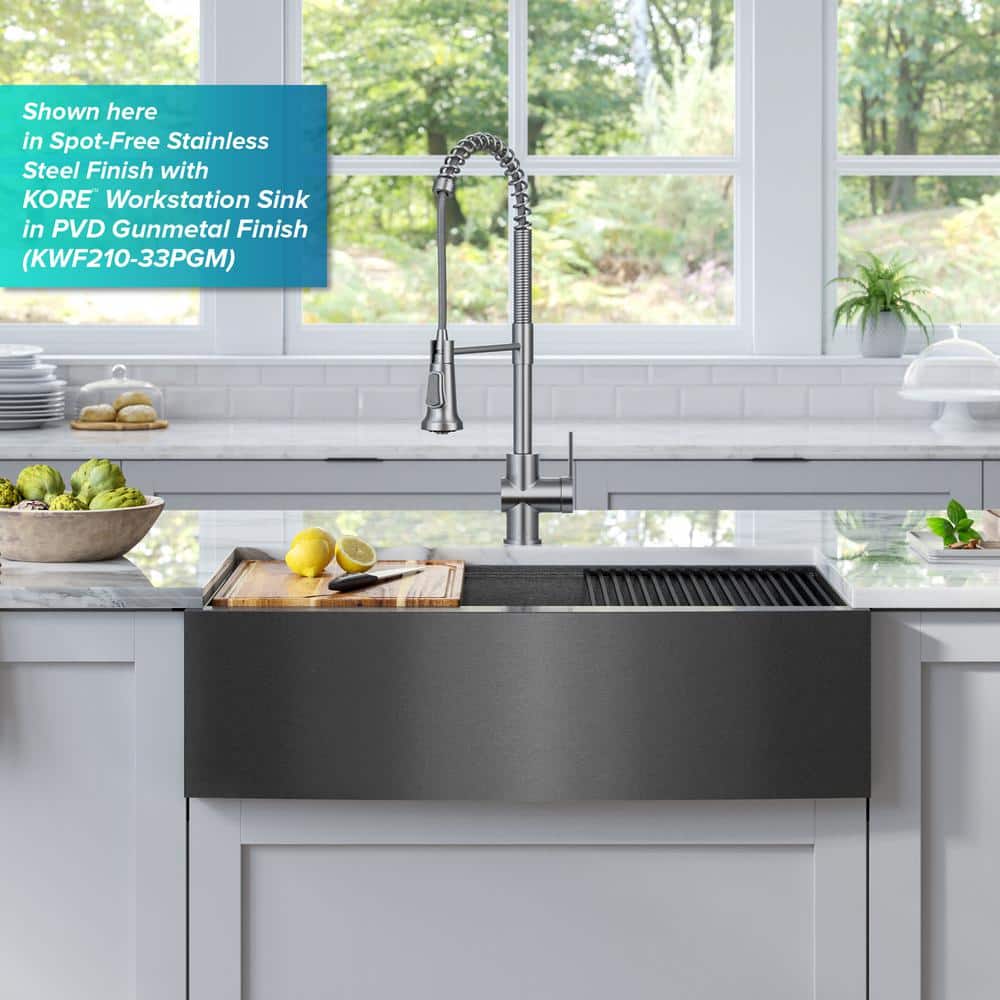 Champagne Bronze Commercial Style Pull-Down Kitchen Faucet