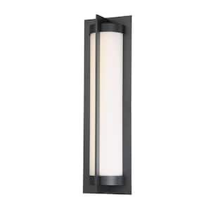 Oberon 20 in. Black Integrated LED Outdoor Wall Sconce, 3000K