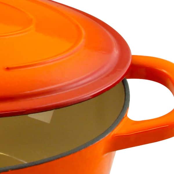 Crock-Pot Artisan Round Enameled Cast Iron Dutch Oven, 5-Quart, Sunset  Orange