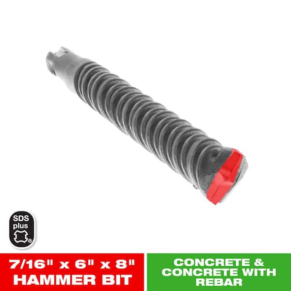 7/16 in. x 6 in. x 8 in. SDS-Plus 2-Cutter Carbide-Tipped Hammer Drill Bit