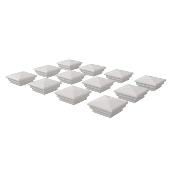 Premium 4.5 in. x 4.5 in. White Vinyl New England Post Cap (12-Pack)