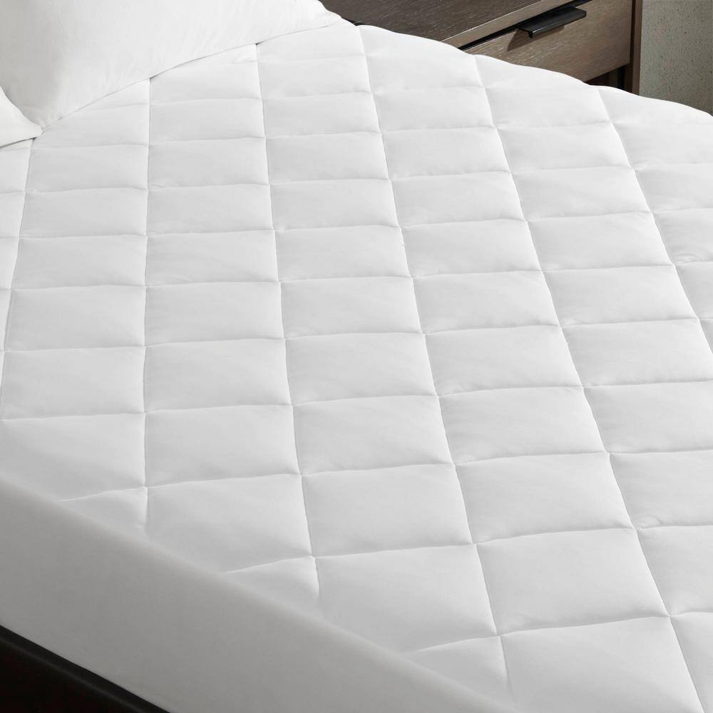 Queen White Cooling Touch Down Alternative Mattress Pad