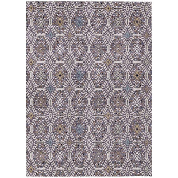 Chantille Machine Washable Indoor/Outdoor Abstract ACN2471 Linen 9 ft. x 12 ft. Area Rug
