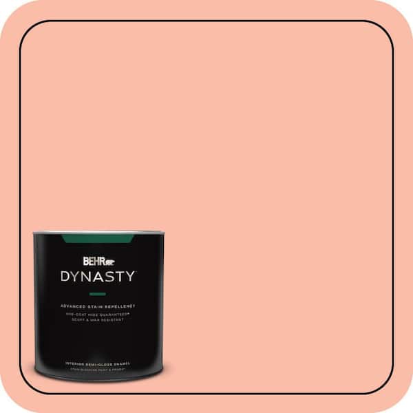 BEHR DYNASTY 1 qt. #200A-3 Blushing Apricot Semi-Gloss Enamel Interior Stain-Blocking Paint and Primer