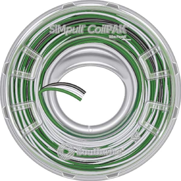 Southwire 350 ft. 12/3 Black/White/Green Solid CU CoilPAK SIMpull THHN Tri- Wire 58389703 - The Home Depot