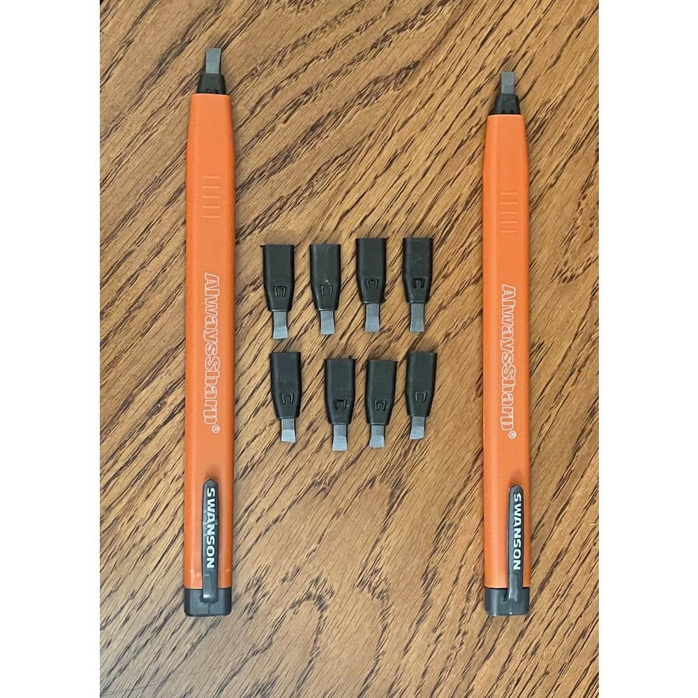 Hiboom 2 Pack Carpenter Pencils with Cap, 18 Refills, Built-in Sharpener