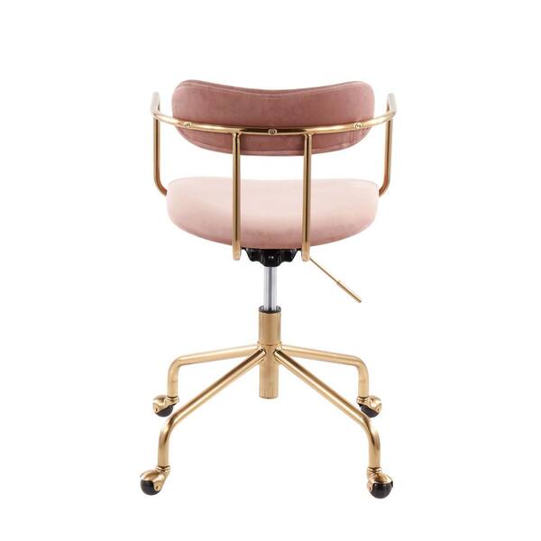 Lumisource Claire Task Chair with Pink Cushion