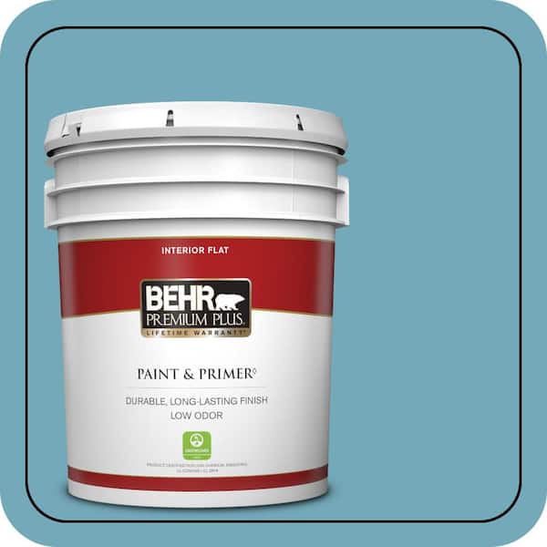 BEHR PREMIUM PLUS 5 gal. #S460-4 Snowboard Flat Low Odor Interior Paint & Primer